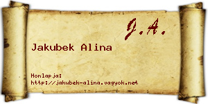 Jakubek Alina névjegykártya